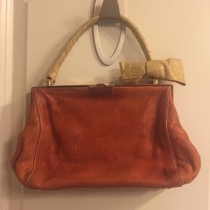 Vintage Orange & yellow Miu Miu leather handbag